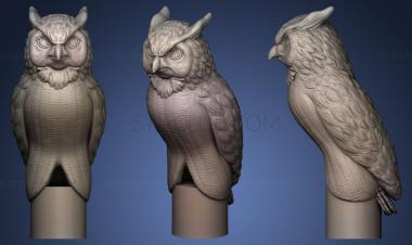 3D model owl on round plinth (STL)